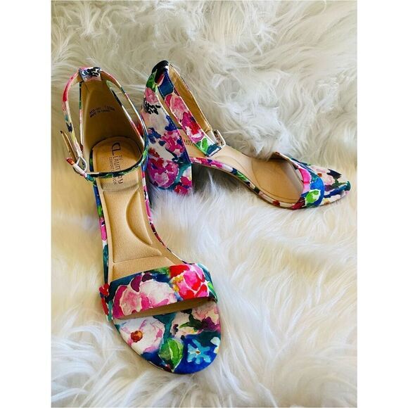 Chinese Laundry Shoes - 🛍️ Chinese Laundry Floral Ankle-Strap Heels - Multi Color. Size 7.5